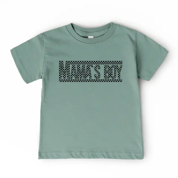 Sage Check Mama's Boy Tee