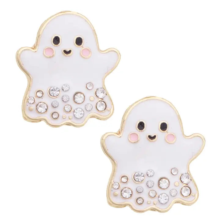Rhinestone Ghost Stud Earrings