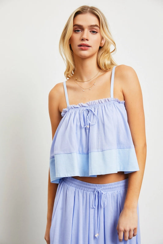 Periwinkle Ruffle Top