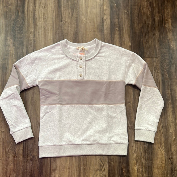 Henley Color Block Sweat Shirt