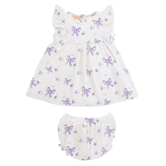 Lavender Bows Ruffle Dress