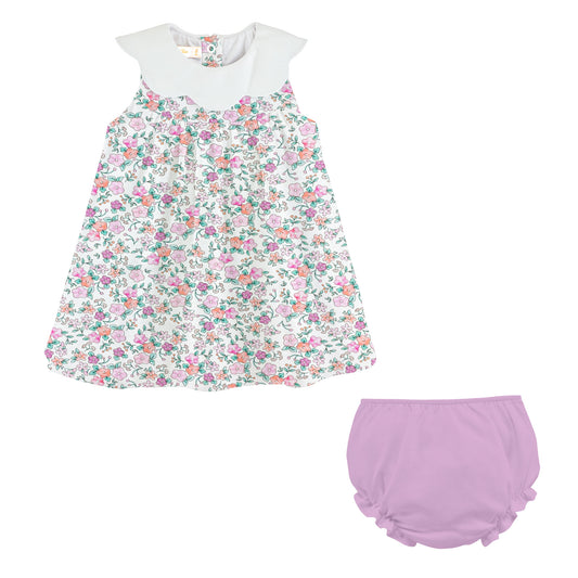 Blush Floral Collard Dress