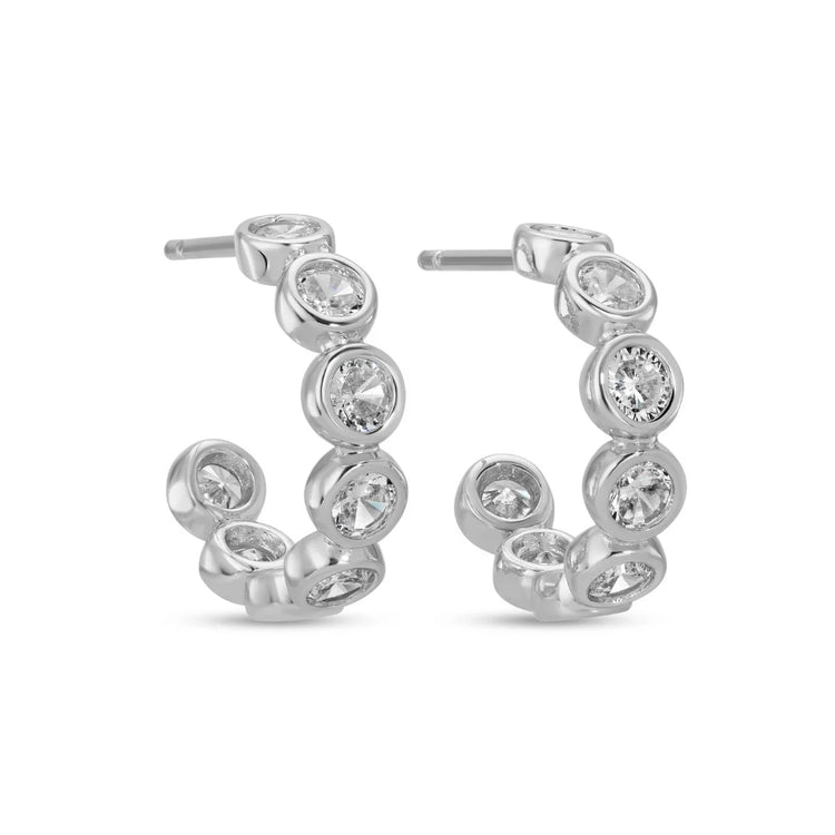 Iris Silver Hoops