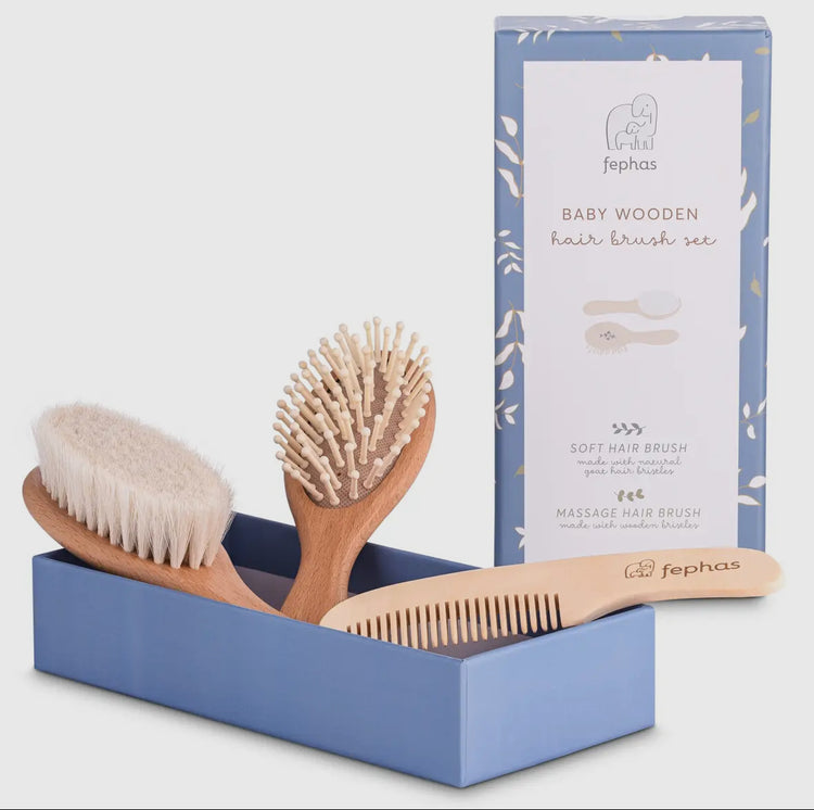 Wooden Hair Brush Set