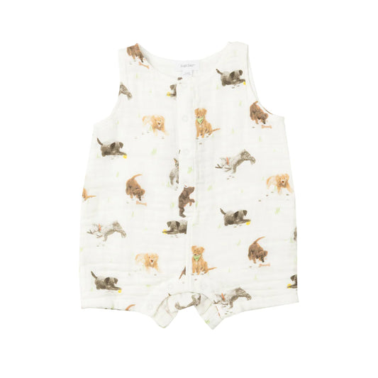 Watercolor Puppies Shortie Romper
