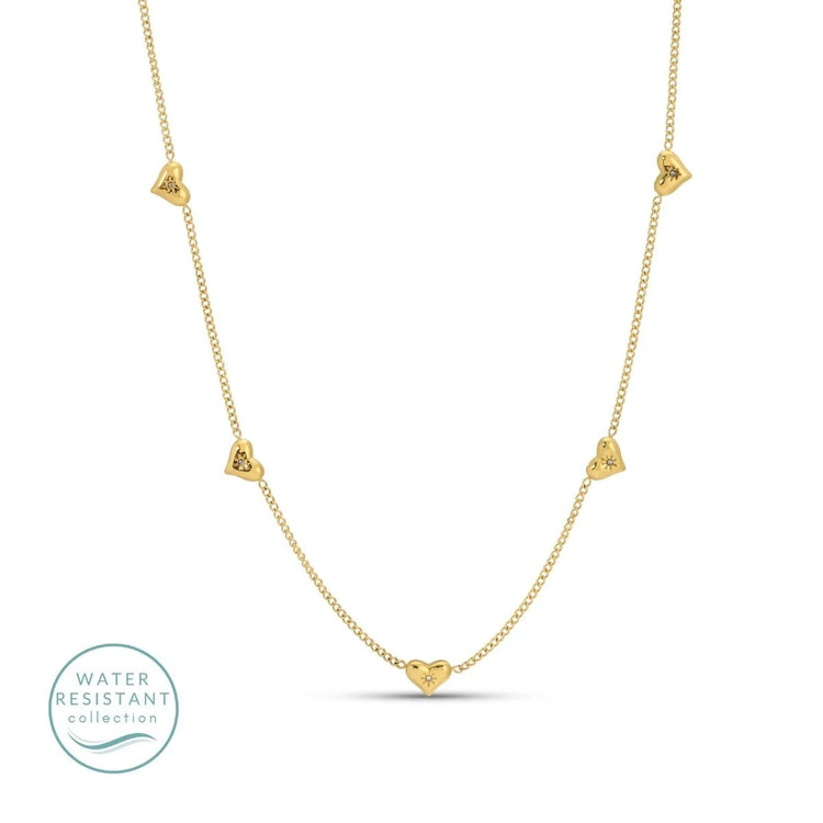 Heart Beaded Gold Chain