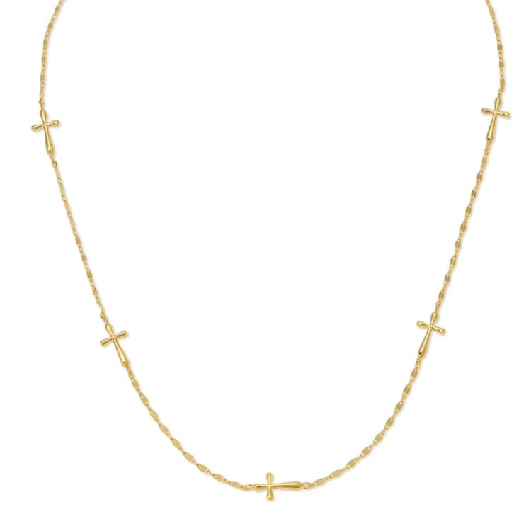 Gold Bubble Cross Necklace
