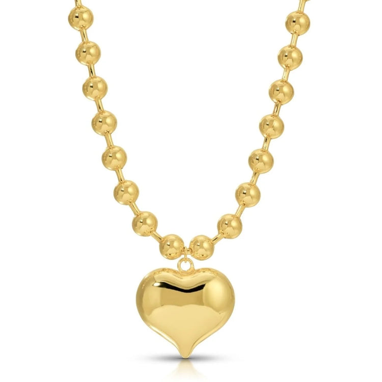 Gold Bubble Heart Pendant