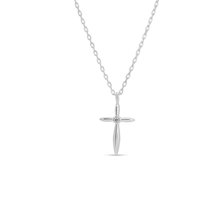 Delicate Silver Cross Necklace
