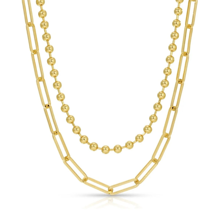 Gold Paperclip Double Chain