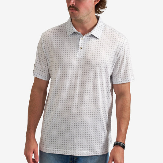Performance Polo - Texas Grey & White