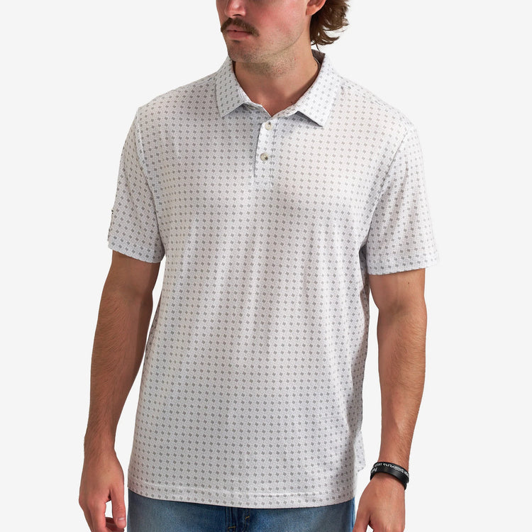 Performance Polo - Texas Grey & White