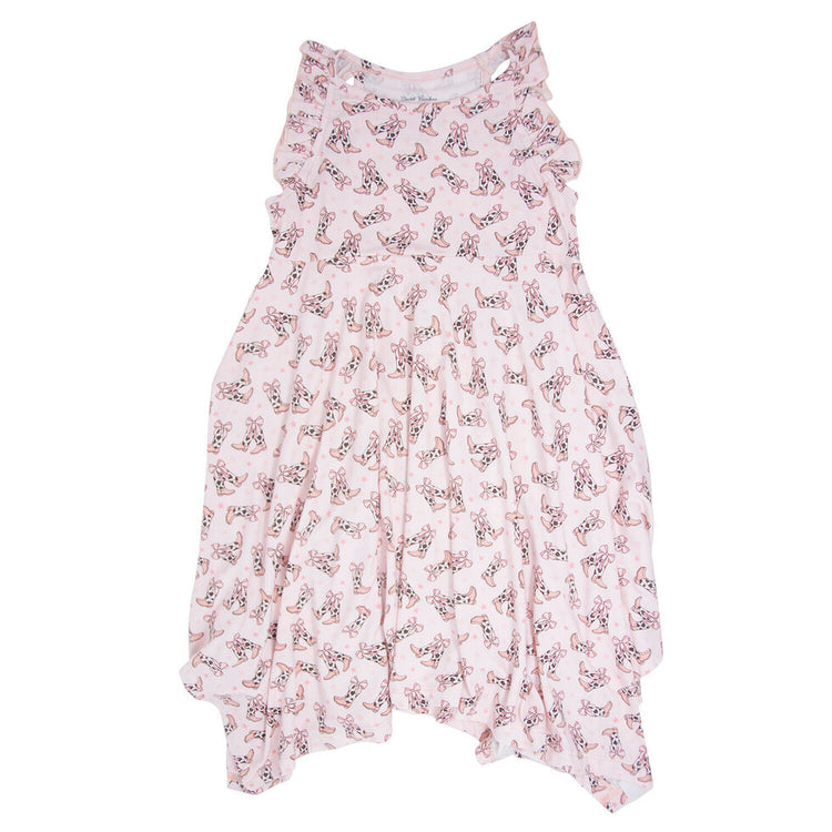 Cowhide Boots Racerback Dress