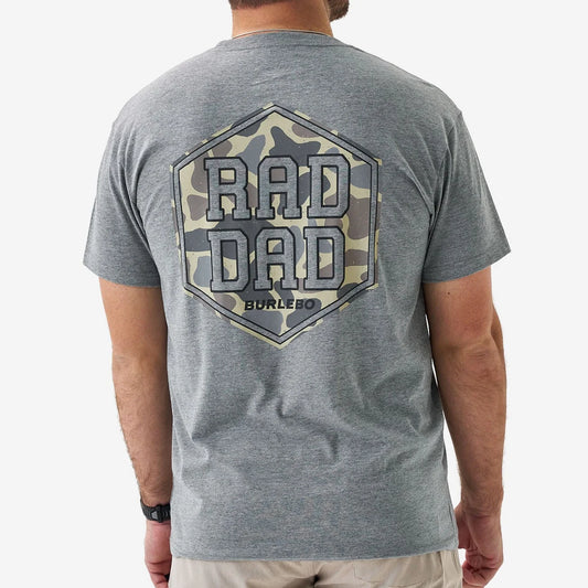 Rad Dad Deer Camo Tee - Dark Heather Grey