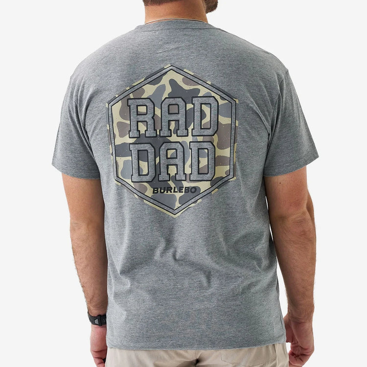 Rad Dad Deer Camo Tee - Dark Heather Grey