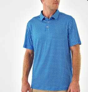 Performance Polo - Texas Blue & White