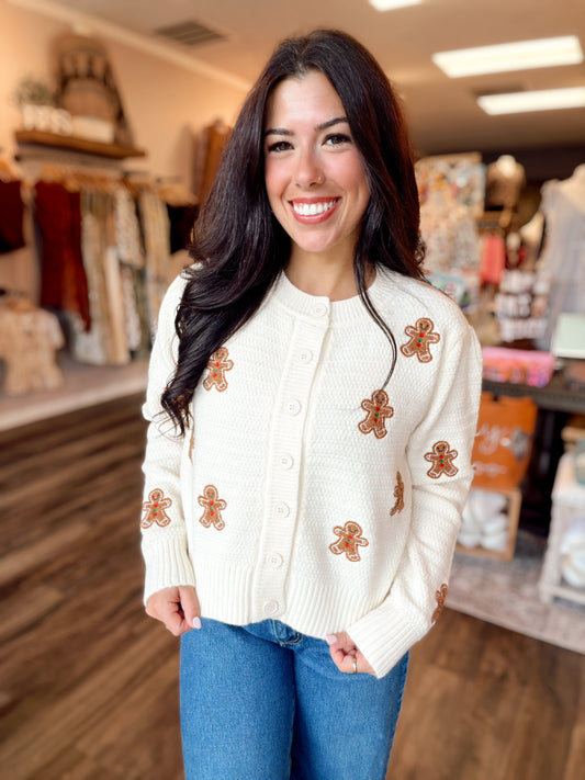 Gingerbread Man Cardigan
