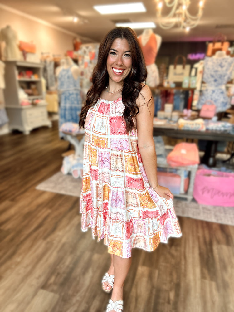 Blush Floral Stamp Dress