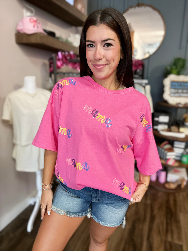 Sequin Mama Tee
