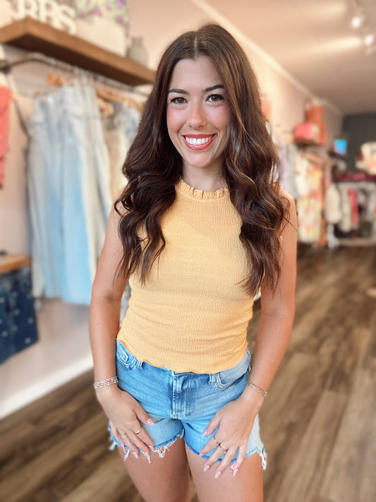 Orange Cutie Ruffle Top