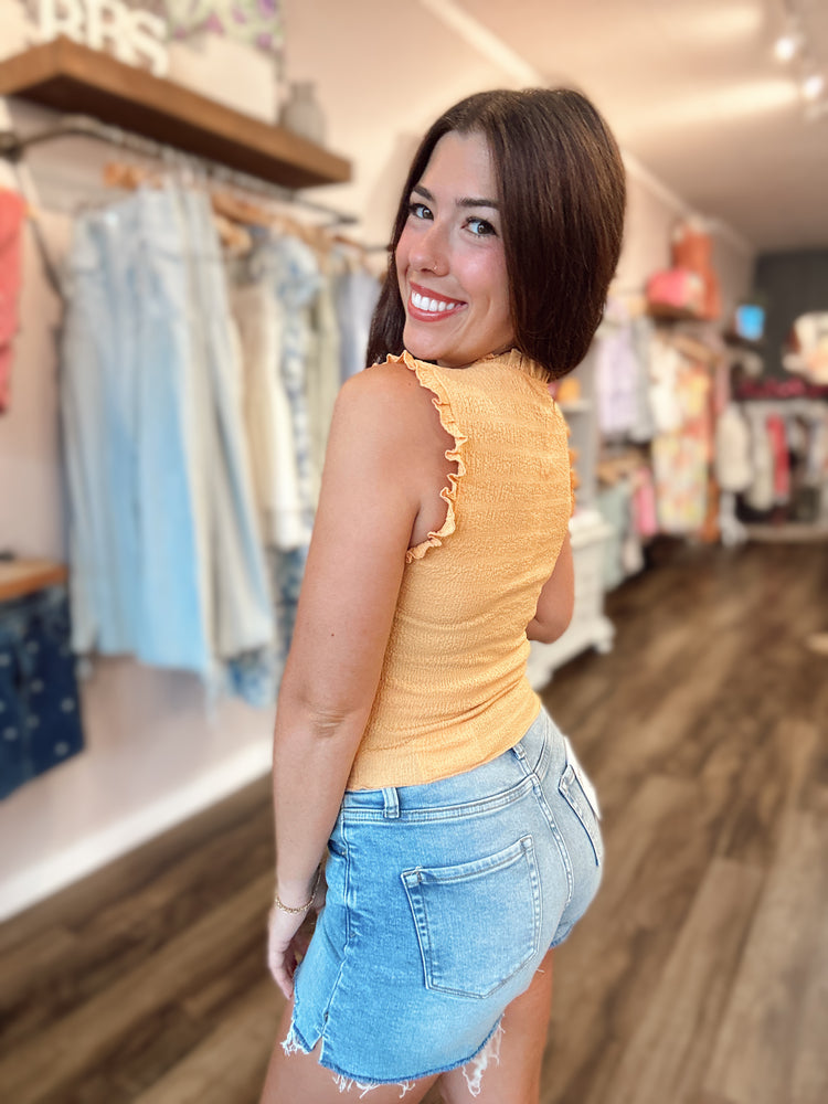 Orange Cutie Ruffle Top