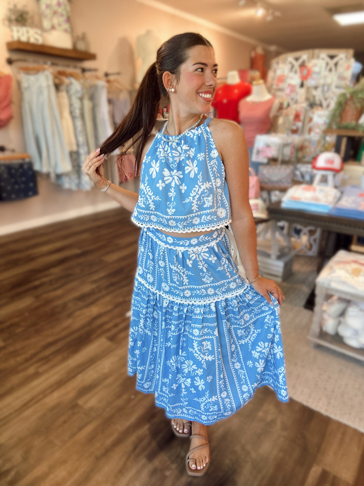 Ocean View Halter & Skirt SET