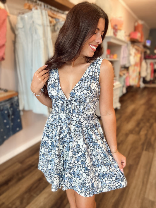 Navy Daisy Mini Dress