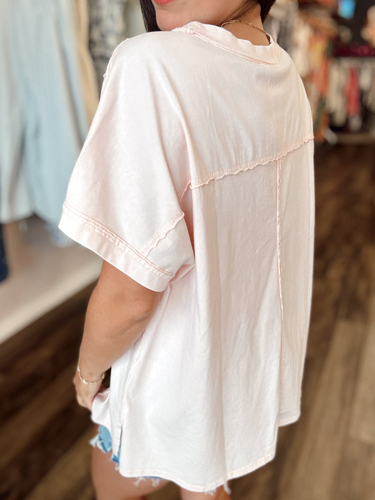 Blush Patchwork Pray Top