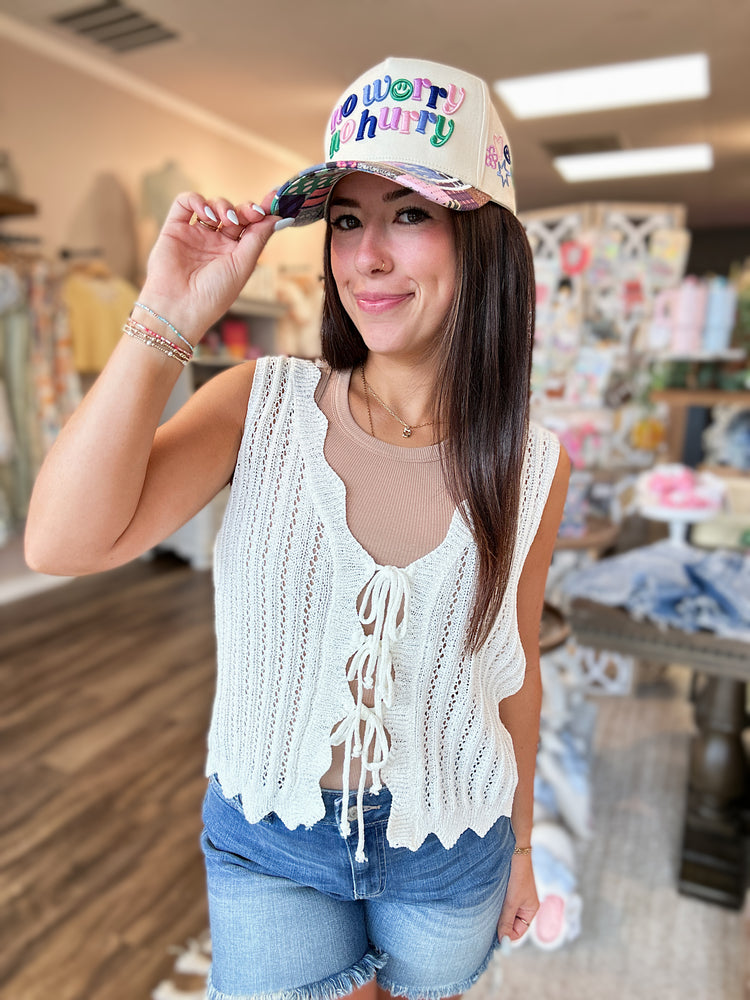 Off White Scallop Vest
