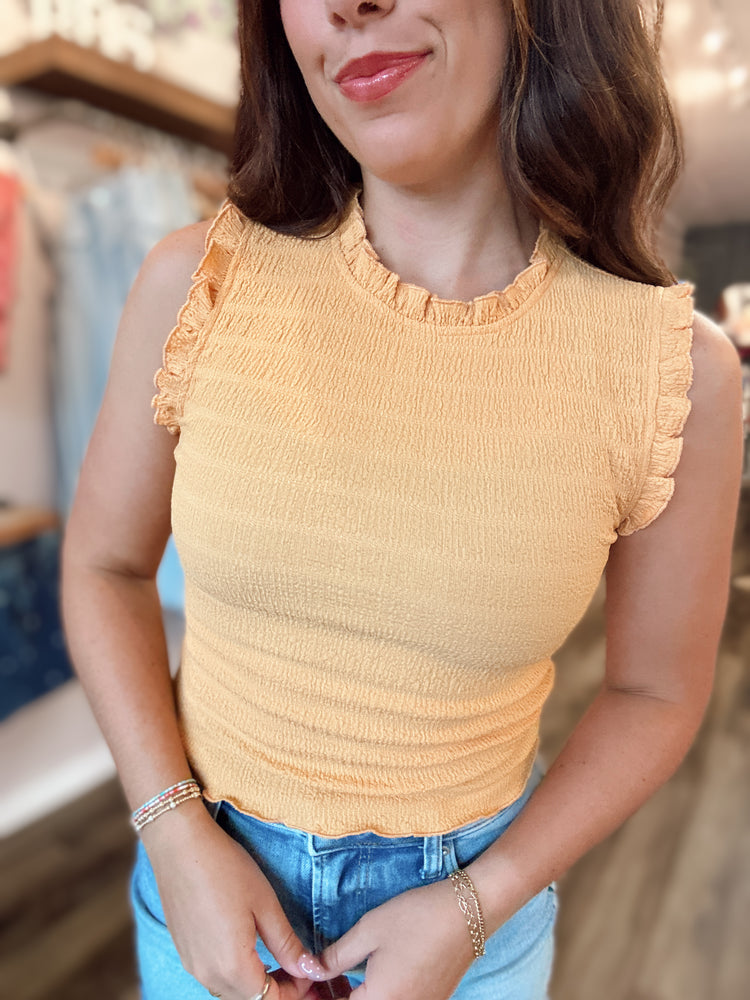 Orange Cutie Ruffle Top