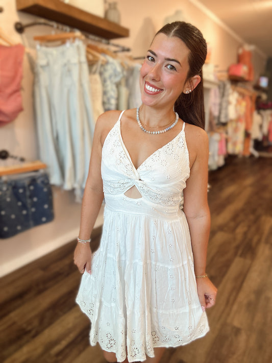 Ivory Twist Front Dress