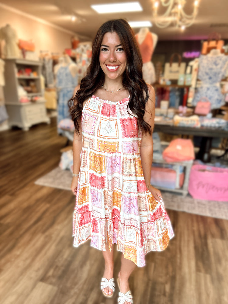 Blush Floral Stamp Dress