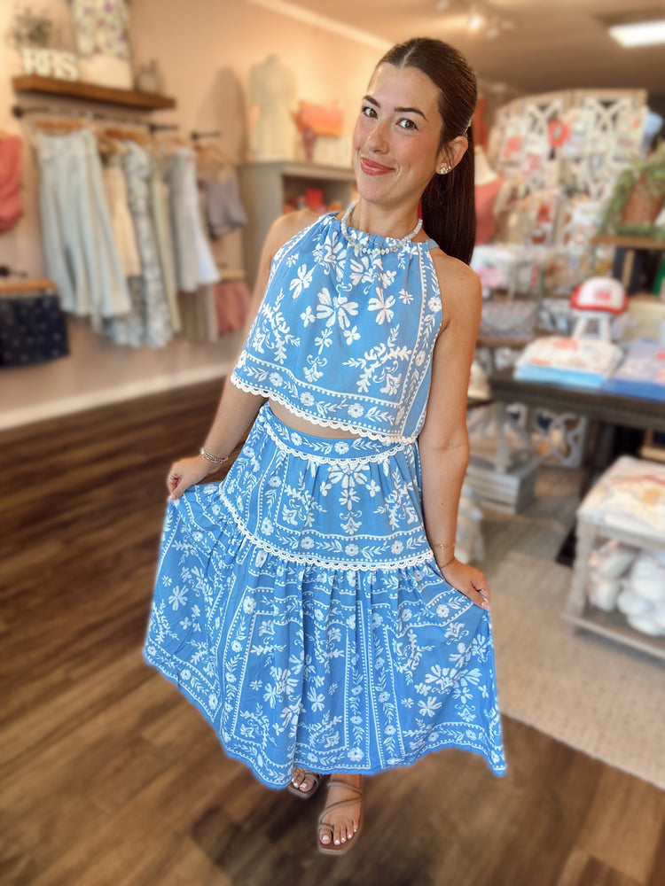 Ocean View Halter & Skirt SET
