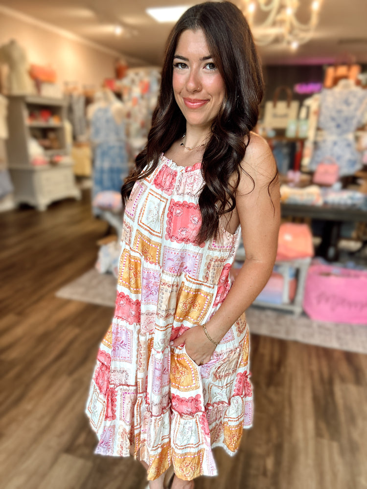 Blush Floral Stamp Dress