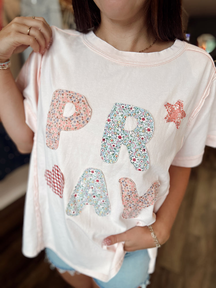 Blush Patchwork Pray Top