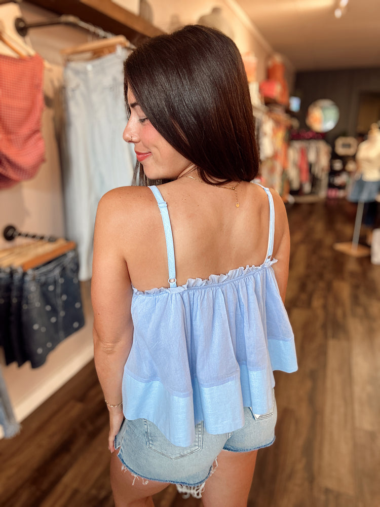 Periwinkle Ruffle Top