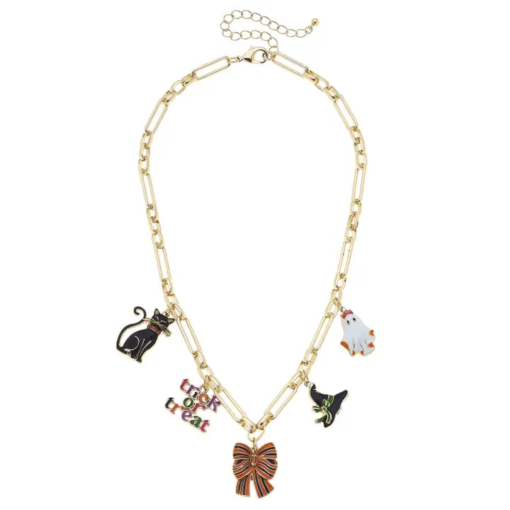 Halloween Enamel Charm Necklace