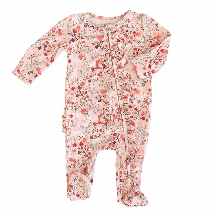 Autumn Blooms Zip Footie