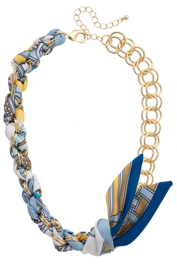 Desiree Light Blue Scarf Necklace