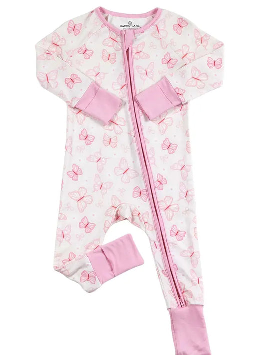 Blooming Butterfly Zip Footie