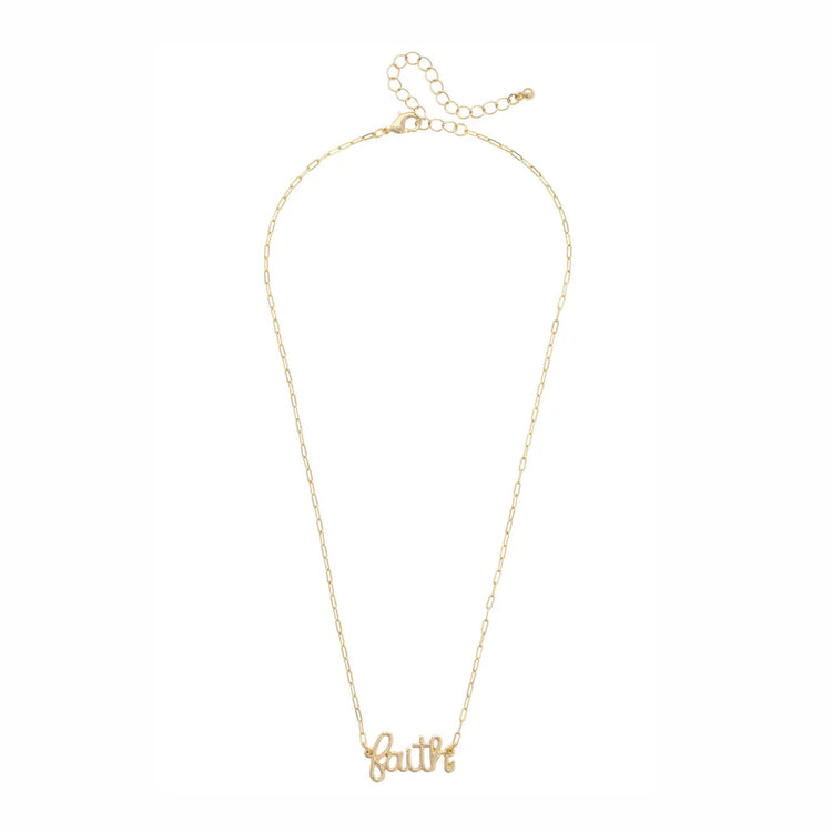Faith Paperclip Chain Necklace