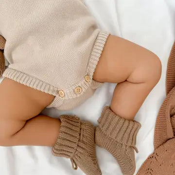 Luxe Knit Booties - Chestnut
