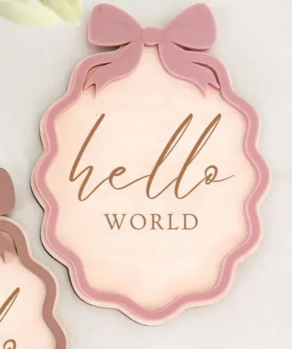 Hello World Baby Announcement Board