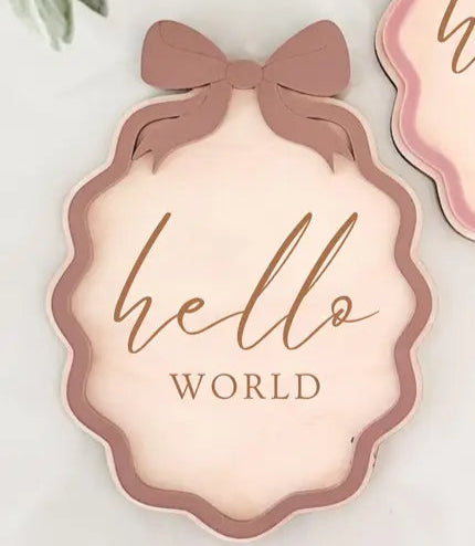 Hello World Baby Announcement Board