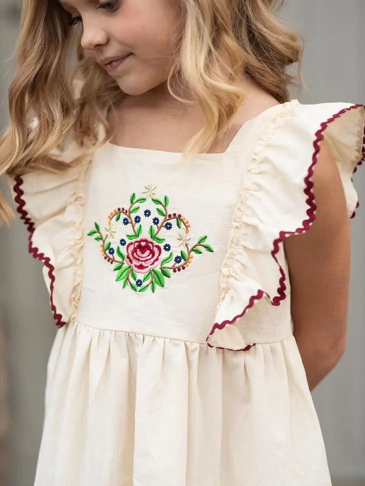 Burgundy Embroidered Dress