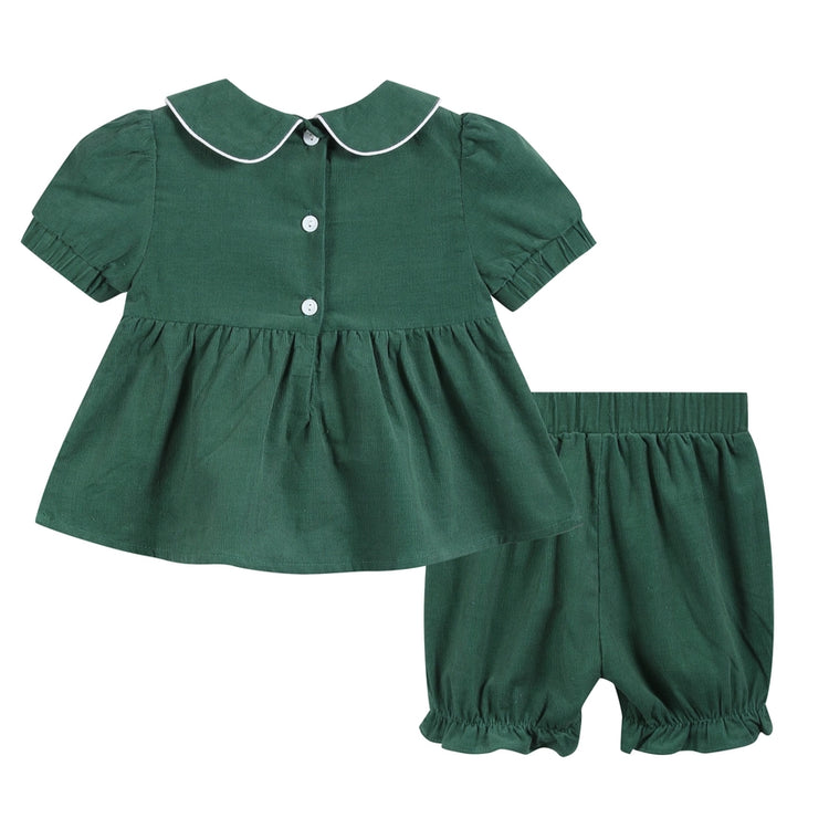 Embroidered Santa Collared 2pc Set