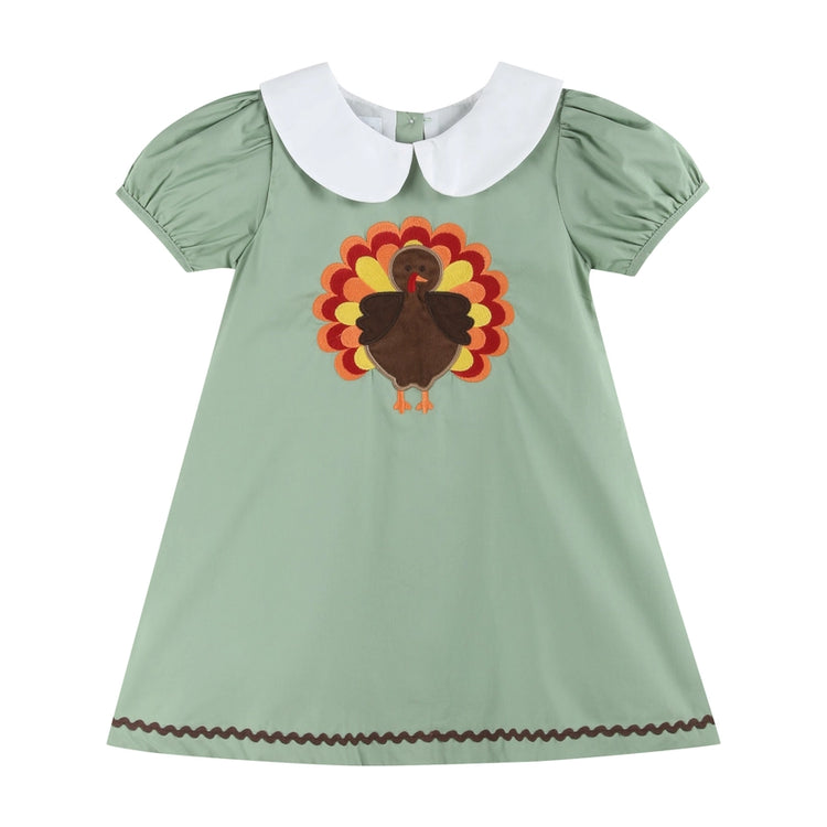 Sage Turkey Collared Dress