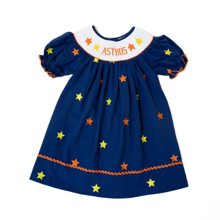 Astros Stars Smocked Bubble & Dress