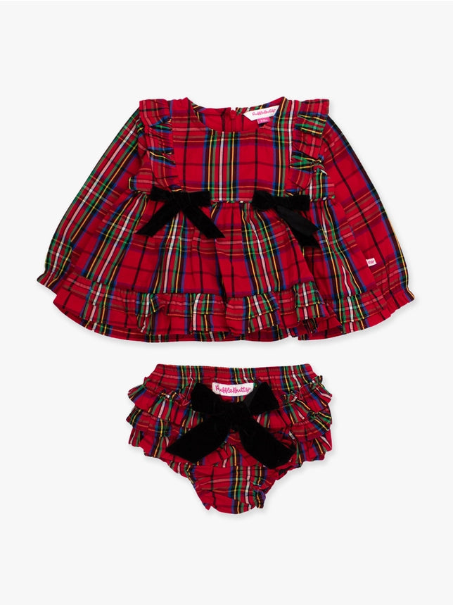 St. Nick Plaid Bloomer Set