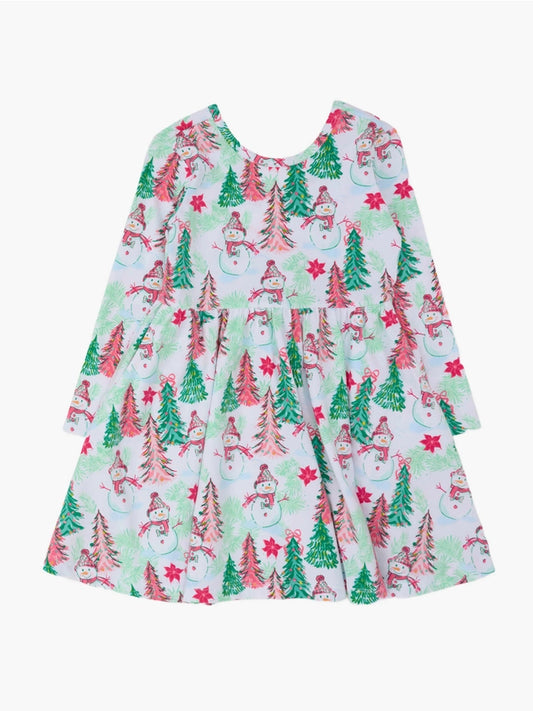 Snowman Grove LS Dress